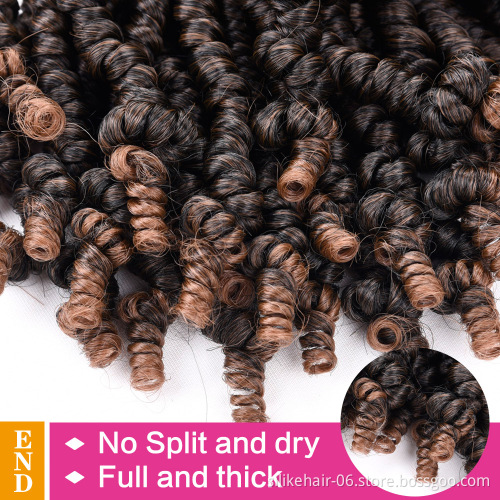 8 inches Spring Twist Braiding Hair Bomb Twist Fluffy Pre looped Passion Twist Crochet Braids Synthetic Hair Extensions
